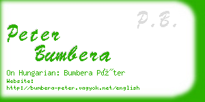 peter bumbera business card